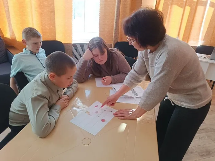 Дети выполняли задания