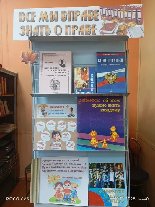 К этому дню оформлена выставка «Все мы вправе знать о праве»
